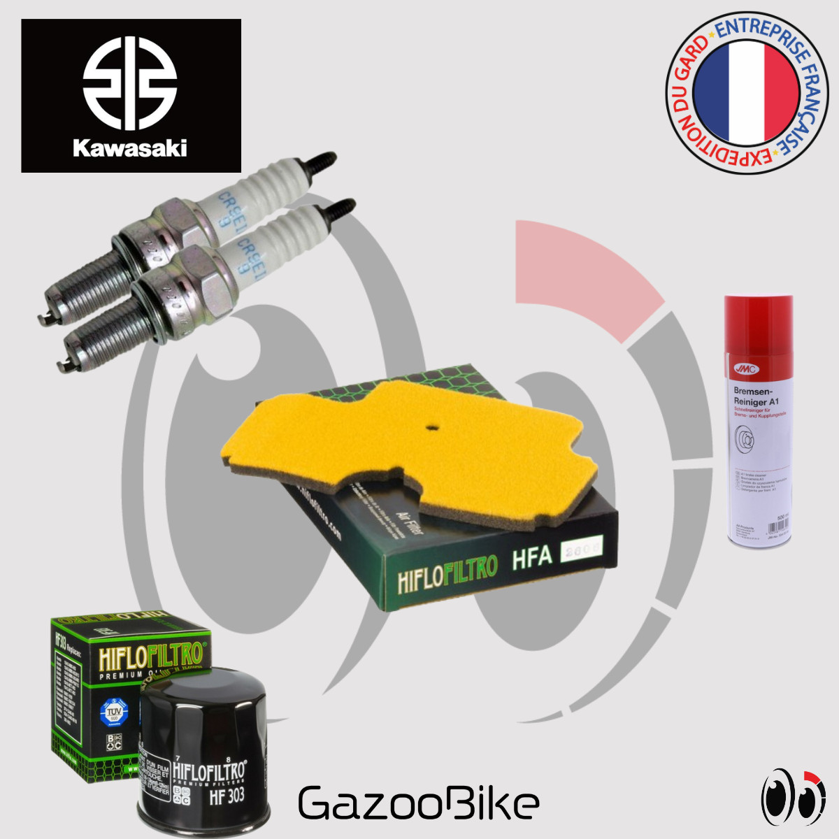 Kit filtration KAWASAKI Versys 650 performance pour révision bougies et filtres