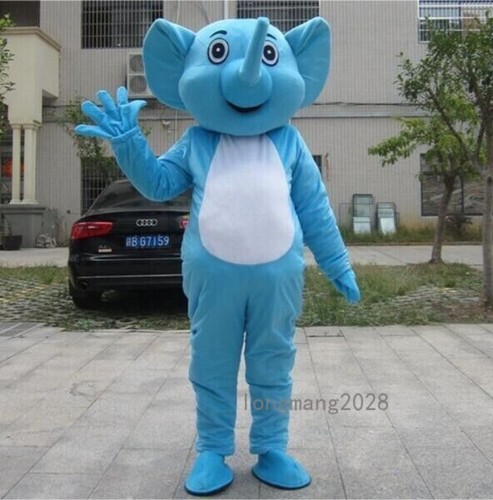 Mascot Costume blue cartoon Elephant Party Fancy Dress Adult Gift - Picture 2 of 3
