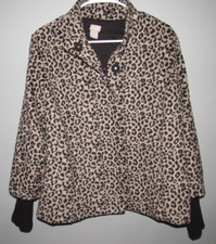 CHICO'S 1 Women's Size Small 8 Animal Print Jacket SOFT Snap Front Lined EUC