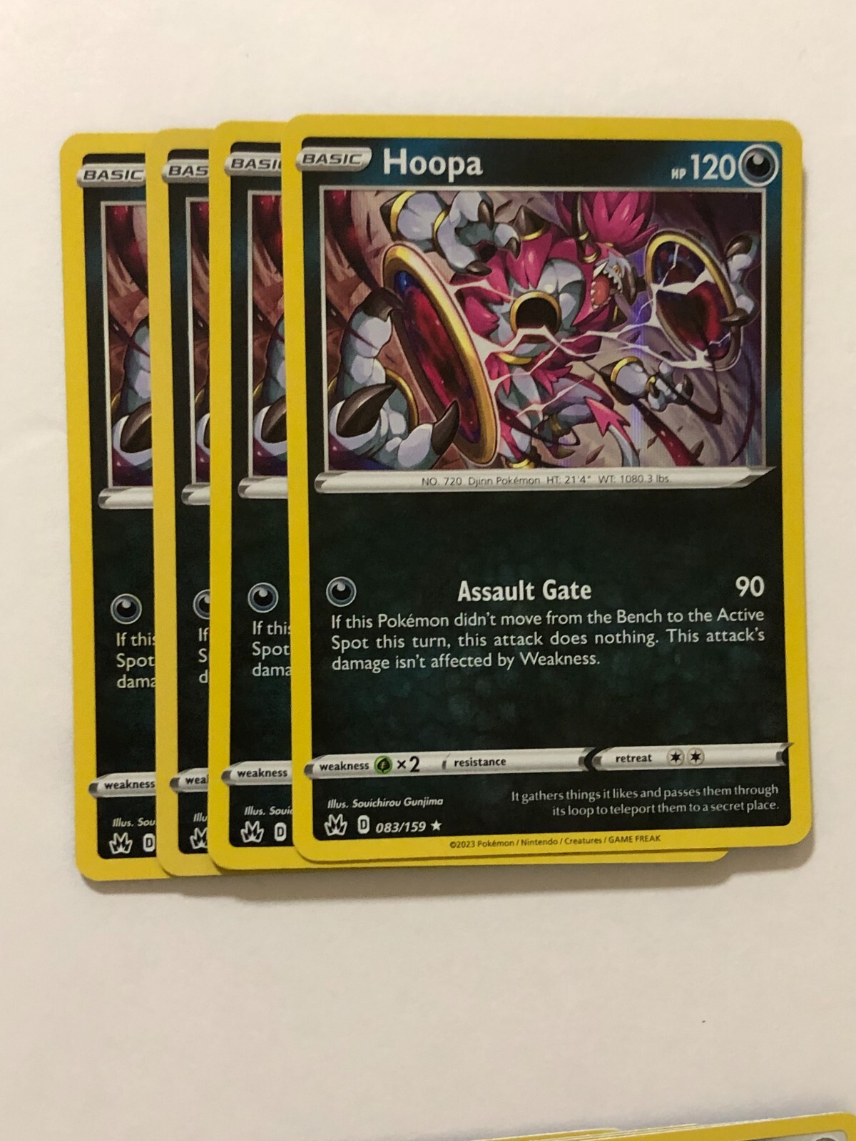 Pokemon Card Crown Zenith 4x Playset Holographic Hoopa 083/159 NM