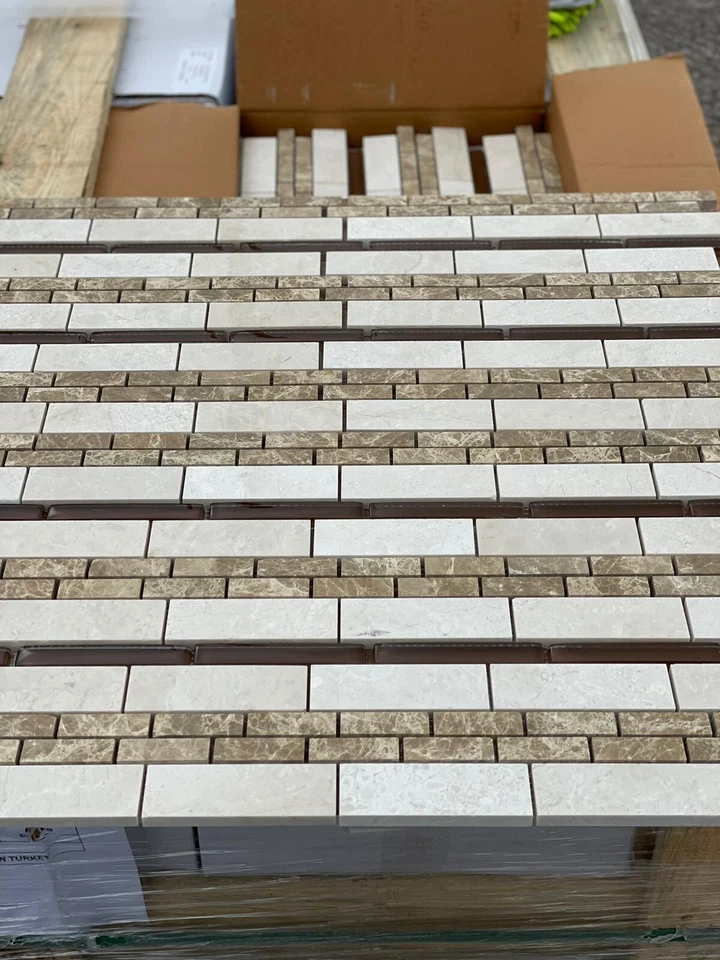 Lote de trabajo de 10 m² de azulejos de mosaico de mármol/piso de pared/mármol para baño/cocina Foto 3 de 4