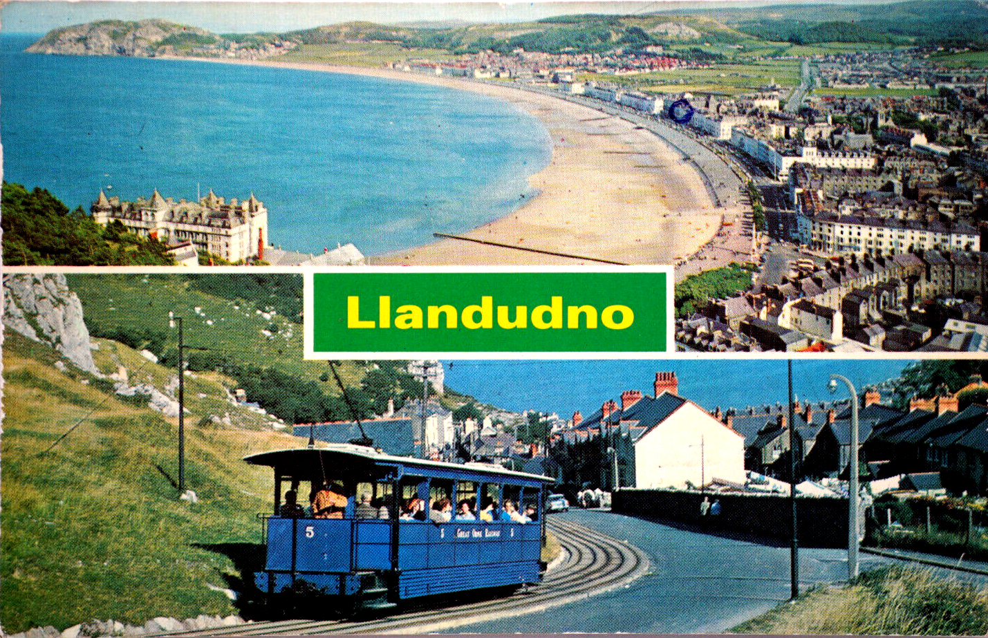 1970's Postcard Holiday Wonderland of Wales Llandudno Gwynedd Railway Beach RPPC