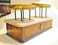 ENORME Bilancia Con Base In Marmo Piatti Ottone 52X24 CM LIMITE 15 KG