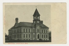 MN Postcard Spring Valley High School Street View - Minnesota c1910 vtg 11