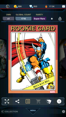 Beta Ray Bill Rookie Topps Marvel Collect All-Star Collection Super Rare Card