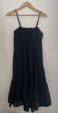 Gap Women's Juniors Solid Navy Blue Ruffle Lined Adjustable Strap Tank Dress 6