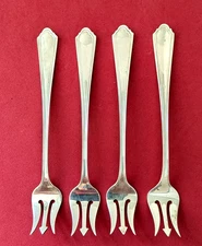 4 Watson JOHN ALDEN Sterling Silver Oyster Seafood Forks No Monos 1911 Pattern
