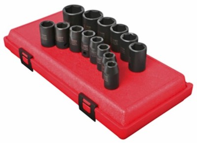 SUNEX TOOLS 2652 14 Piece 1/2-Inch Drive Standard Metric 6 Metric, Black 
