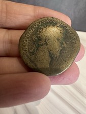Ancient Roman Bronze Sestertius Coin Antoninus Pius AD138-161 Standing Figure SC