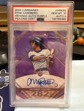 2024 Topps Luminaries Home Run Kings Auto #3/3 Ryne Sandberg Auto PSA 10 Auto 9