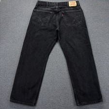 Vintage Levis 505 Jeans Mens 38x30 Black Denim Regular Fit Straight Cowboy Y2K