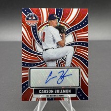 2026 Prizm Stars & Stripes Carson Bolemon Auto Red Disco 01/25 Team USA Rookie