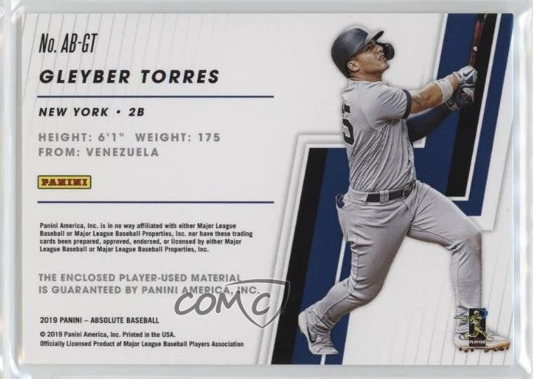 2019 Panini Chronicles Absolute Triple Relics Gleyber Torres #AB-GT - Image 2 of 2