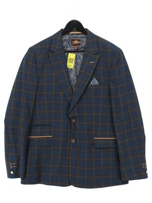 Joe Browns Herren Blazer Brustumfang: 44 in Blau Polyester mit Viskose Mantel