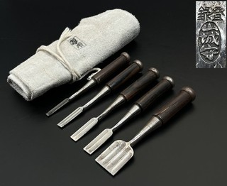 Vintage Japanese Chisel Oiire nomi 5set made by blacksmith /Hammer Hand Tool b20
