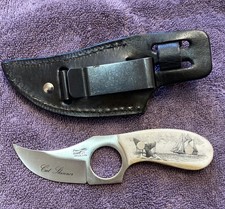 Vintage Frost Cutlery Surgical Steel Cat Skinner Knife W/ Sheath Japan