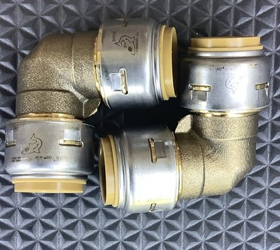 New SharkBite 3/4'' x 3/4'' Push-To-Connect 90 Degree Elbow Brass Fittings 2-Pack