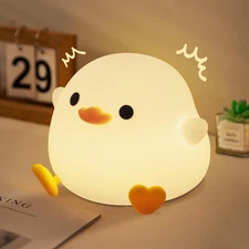 Duck Lamp, Cute Pea Duck Night Light, 2 Levels Dimmable Ducky Night Lamp, LED...