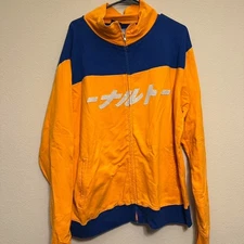 Vintage 2002 Naruto Anime Viz Media Orange Full Zip Jacket Size: XL