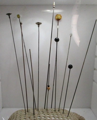 Vintage Hat Pin Metal Stem PARTS ONLY  AS IS Lot 12   5" " to 10 "