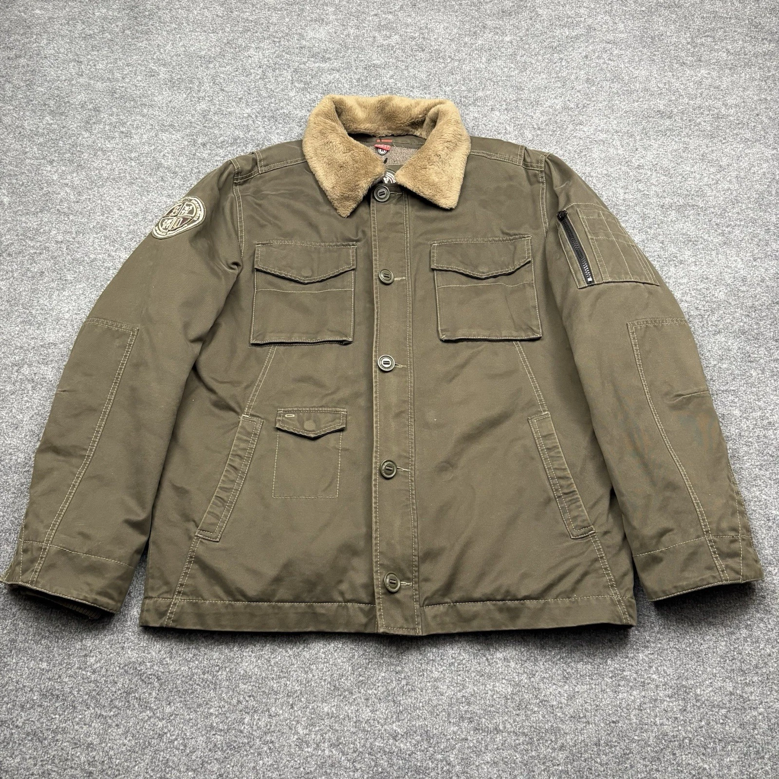 s.Oliver Functional Jacket Mens Large Green Military Aviator 3-in-1 Coat Utility