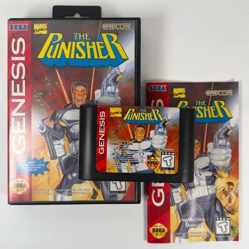 Punisher Sega Genesis Authentic Complete w/ Manual CIB - AMAZING CONDITION