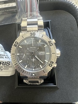 Oris AQUIS TITAN CHRONOGRAPH Automatic 47mm Gray Dial Steel Bracelet Diver 500m