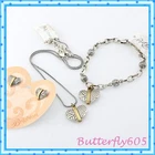 Brighton Acoma Heart Two-Tone Necklace Bracelet Post Earrings Set NWT Pouch