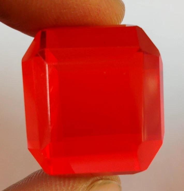 AAA+ Large Mexican Fire Opal 97.90 Ct. Cube Shape Loose Gemstone Gift for Women - Image 3 of 4