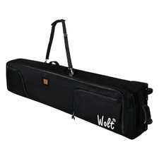 Rolling Ski Bag,Padded Snowboard Bag with Wheels for Air Travel, Fit 190 Black