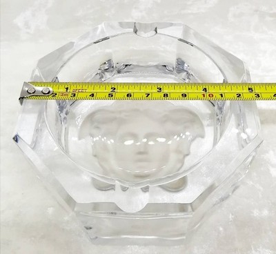Versace Rosenthal Medusa Motif Glass Ashtray 13cm Clear crystal