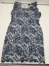 Tommy Hilfiger Lace Sheath Dress Blue White Floral Overlay Size 12 Elegant