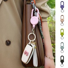 Colorful Anti-theft Metal Easy-to-pull Buckle Rope Elastic Keychain Sporty Retra
