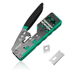 Green RJ45 Crimping Tool Ethernet Crimper Fits RJ11/RJ12 Standard Connectors