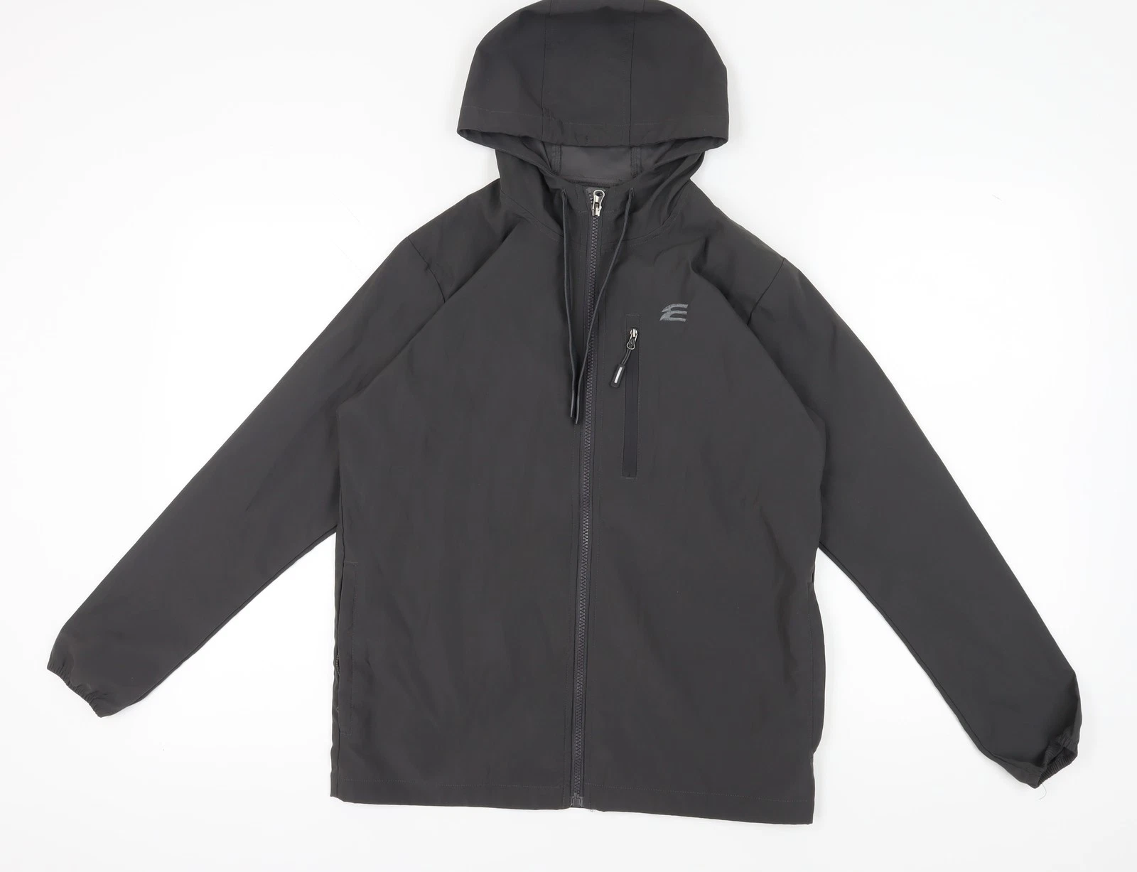Elgini Men's Black Hooded Windbreaker Jacket M