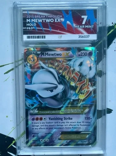 Pokemon XY Breakthrough Mega Mewtwo Ace 7 Graded Near Mint