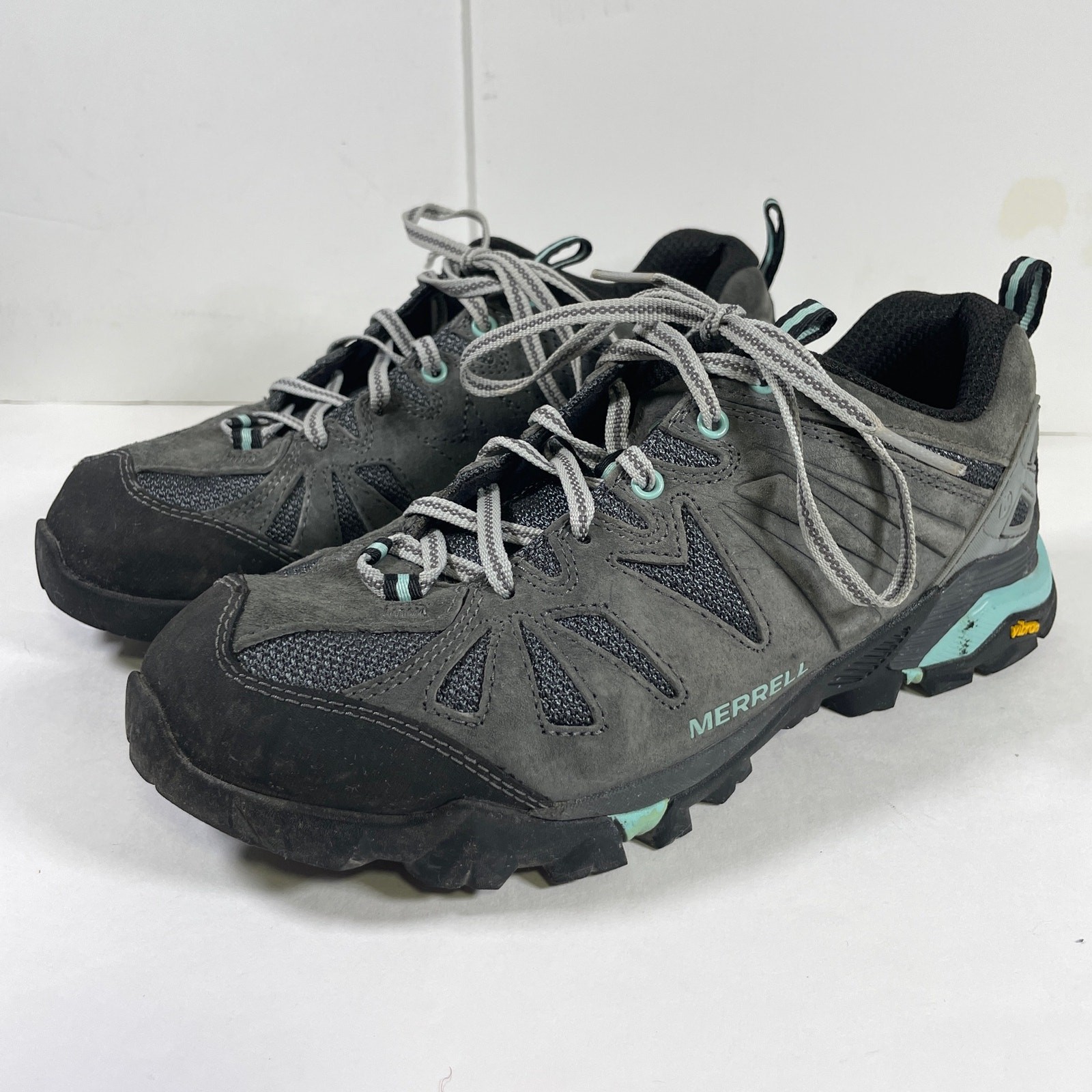 SAOLA Scarpe da trekking Merrell donna Capra 7 5 grigio pelle stringate Vibram J32462 outdoor