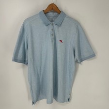 Tommy Bahama Polo Shirt Mens Extra Large Blue Emfielder IslandZone Short Sleeve