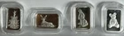 Lot of Four Apocalyptic 1 Gram Silver Bars by Black Hand Bullion in capsules