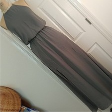 Show Me Your Mumu SMYM Heather halter maxi dress in Soft Charcoal Crisp NEW XXS