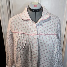 Vintage Sears Flannel Nightgown NWT Sz Med 12-14 White WTiny Pink PurpleFlowers