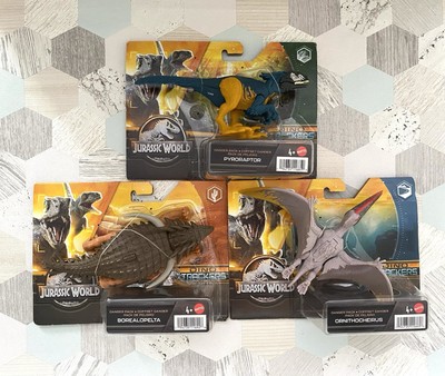 Jurassic World Ornithocheirus - Borealopelta - Pyroraptor Figure Bundle - New