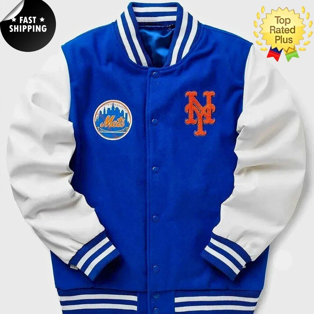Men Era MLB Wordmark Varsity Jacket NY Mets Jacket | FAST SHIP | GIFT FOR HIM |.