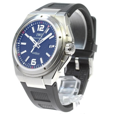 IWC SCHAFFHAUSEN INGENIEUR IW323601 45mm SS Black Dial Rubber Strap Date #C479