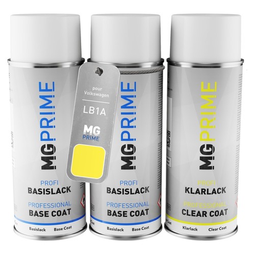 MG PRIME Peinture Voiture Kit Bombe Aérosol Pour Volkswagen VW L13K / 13K / B3 Sonnengelb/Sunshine Yellow De Fond De Base De Vernis Bombe Aérosol 400ml