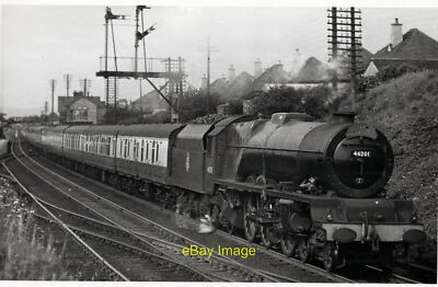 Foto 6x4 Eisenbahn Dampflok 46201 am Mittag Scot Hest Bank um 1960