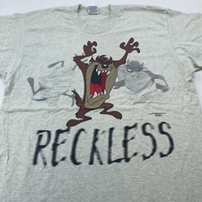 vintage 90s TASMANIAN DEVIL RECKLESS LOONEY TUNES T-Shirt XL taz cartoon
