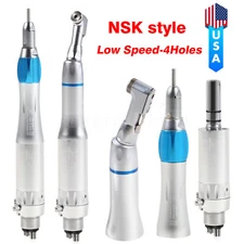 NSK Style Dental Low Speed Handpiece Contra Angle Straight Air Motor Micromotor