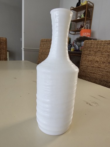 Jarrón de botella acanalada texturizada vidrio artístico de sake vacío japonés - Imagen 3 de 9