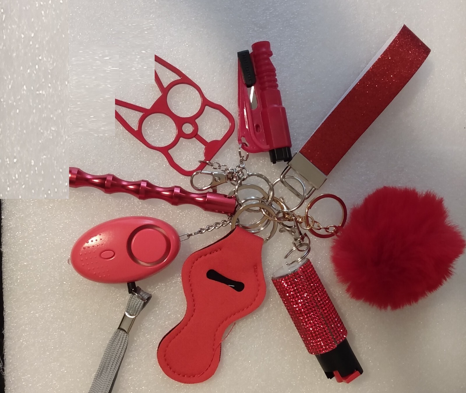 BLING Safety Keychain Set With Pepper Spray, Alarm, And More eBay